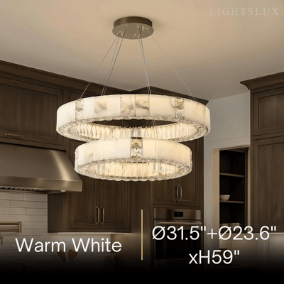 Alba Modern Alabaster Circular Chandelier