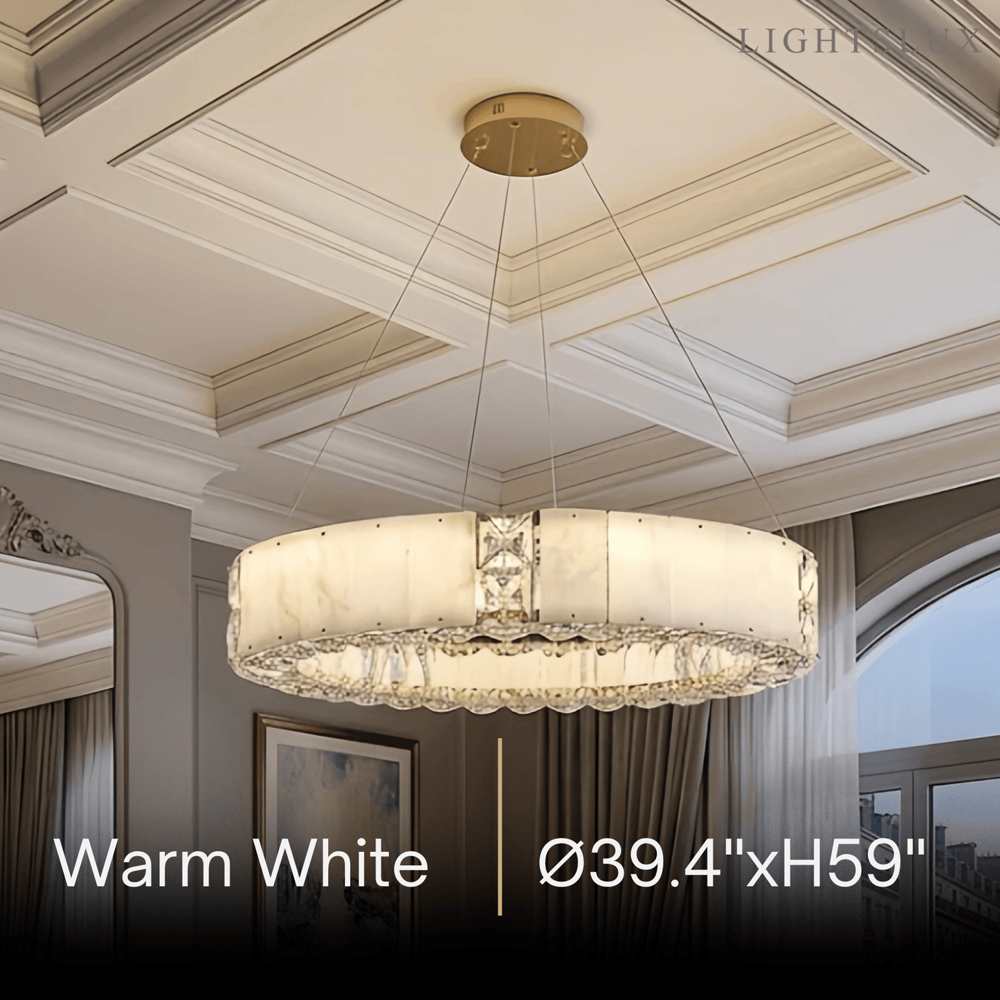 Alba Modern Alabaster Circular Chandelier