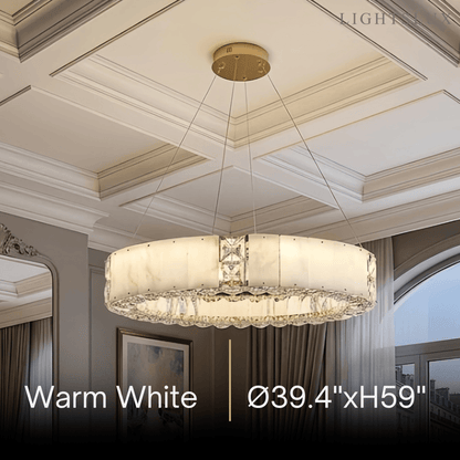 Alba Modern Alabaster Circular Chandelier