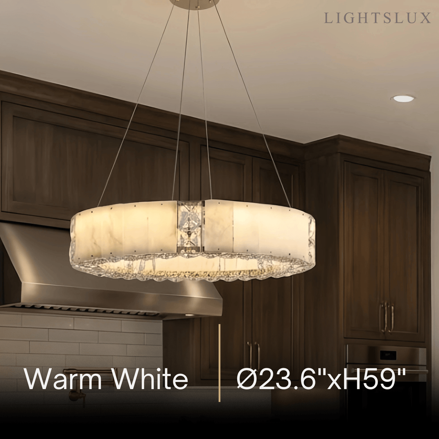 Alba Modern Alabaster Circular Chandelier