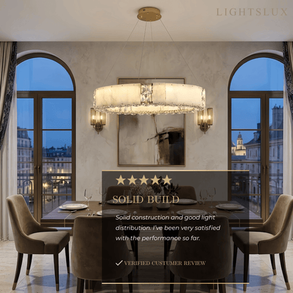 Alba Modern Alabaster Circular Chandelier
