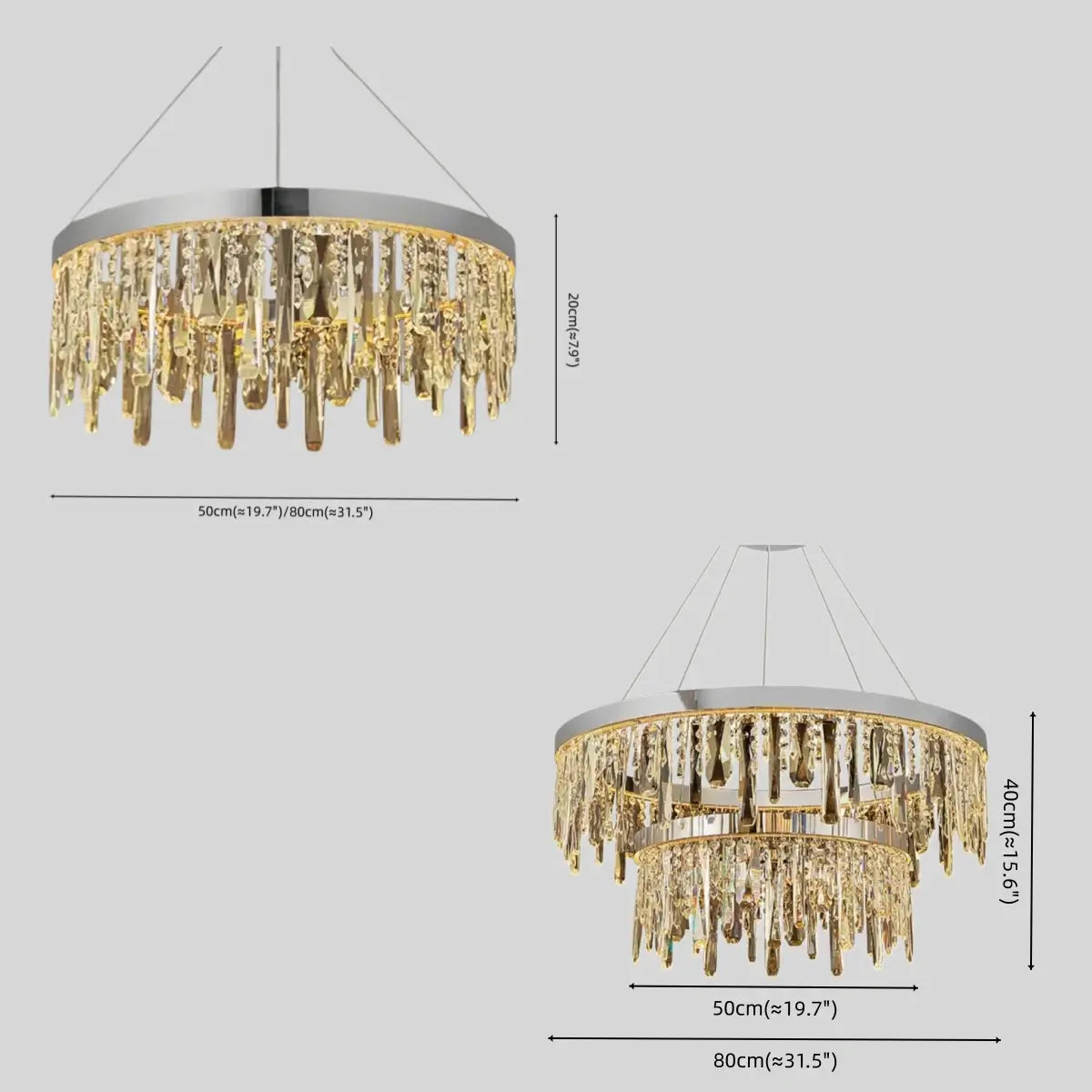 Velora Modern Crystal Drop Chandelier
