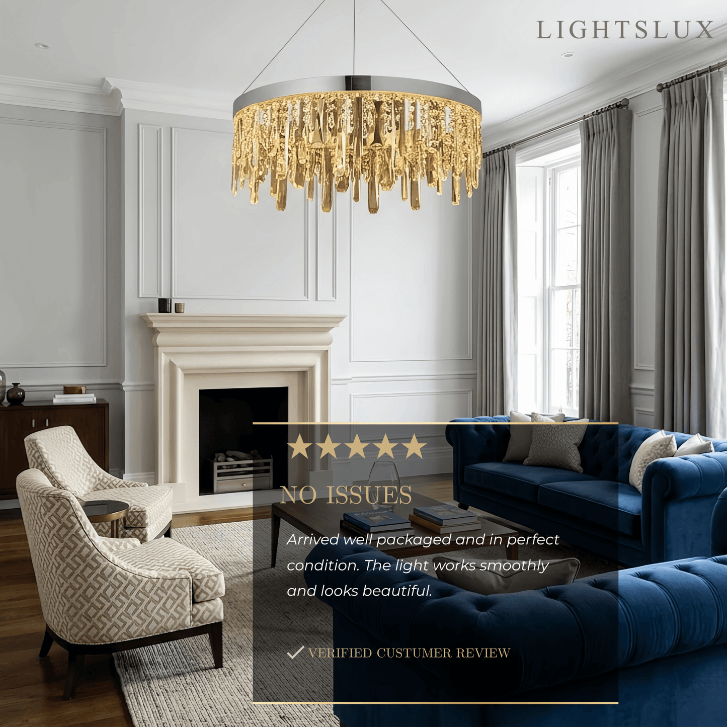 Velora Modern Crystal Drop Chandelier