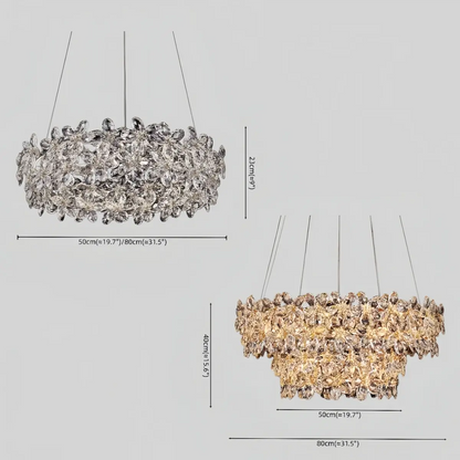 Excelis Luxury Crystal Flower Chandelier
