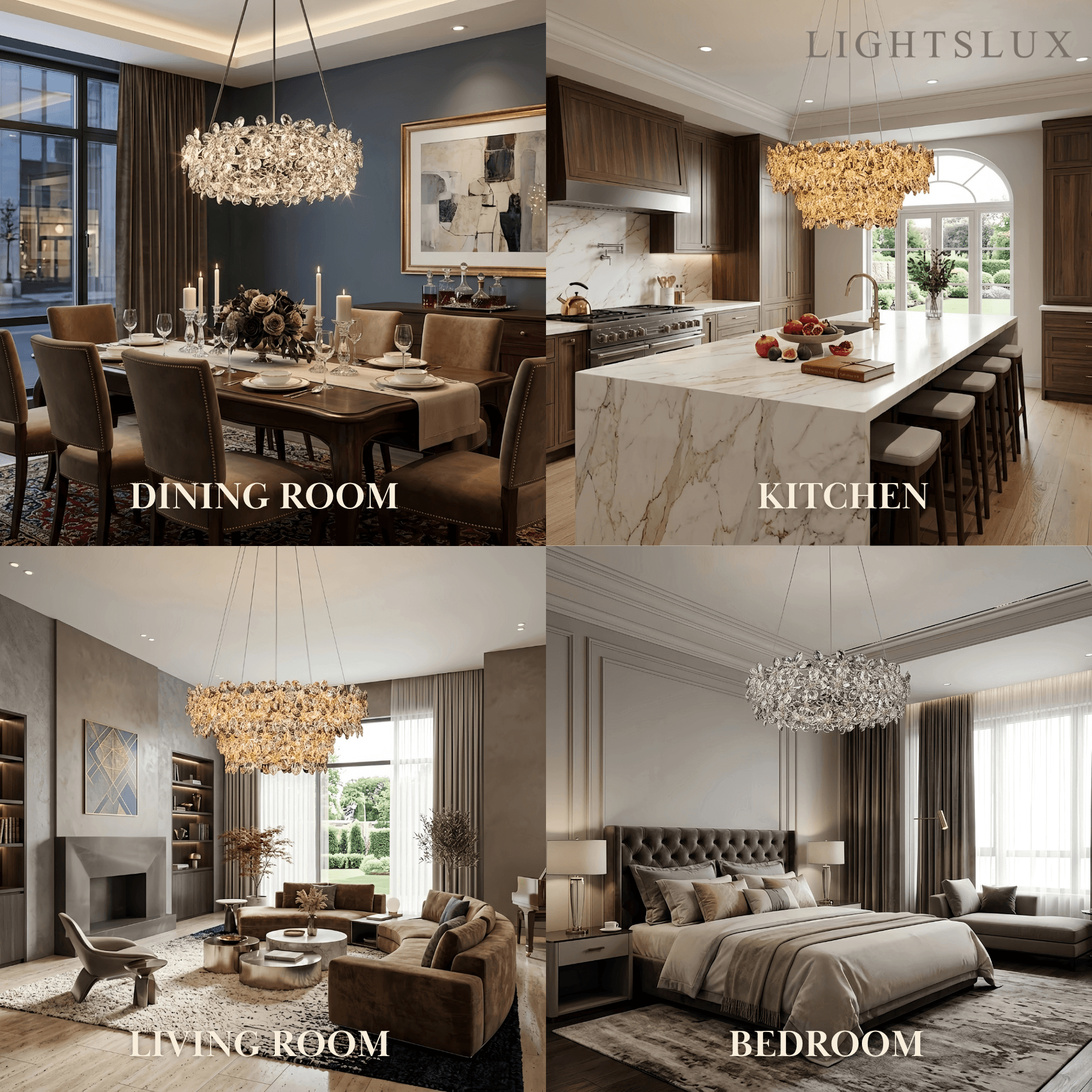 Excelis Luxury Crystal Flower Chandelier