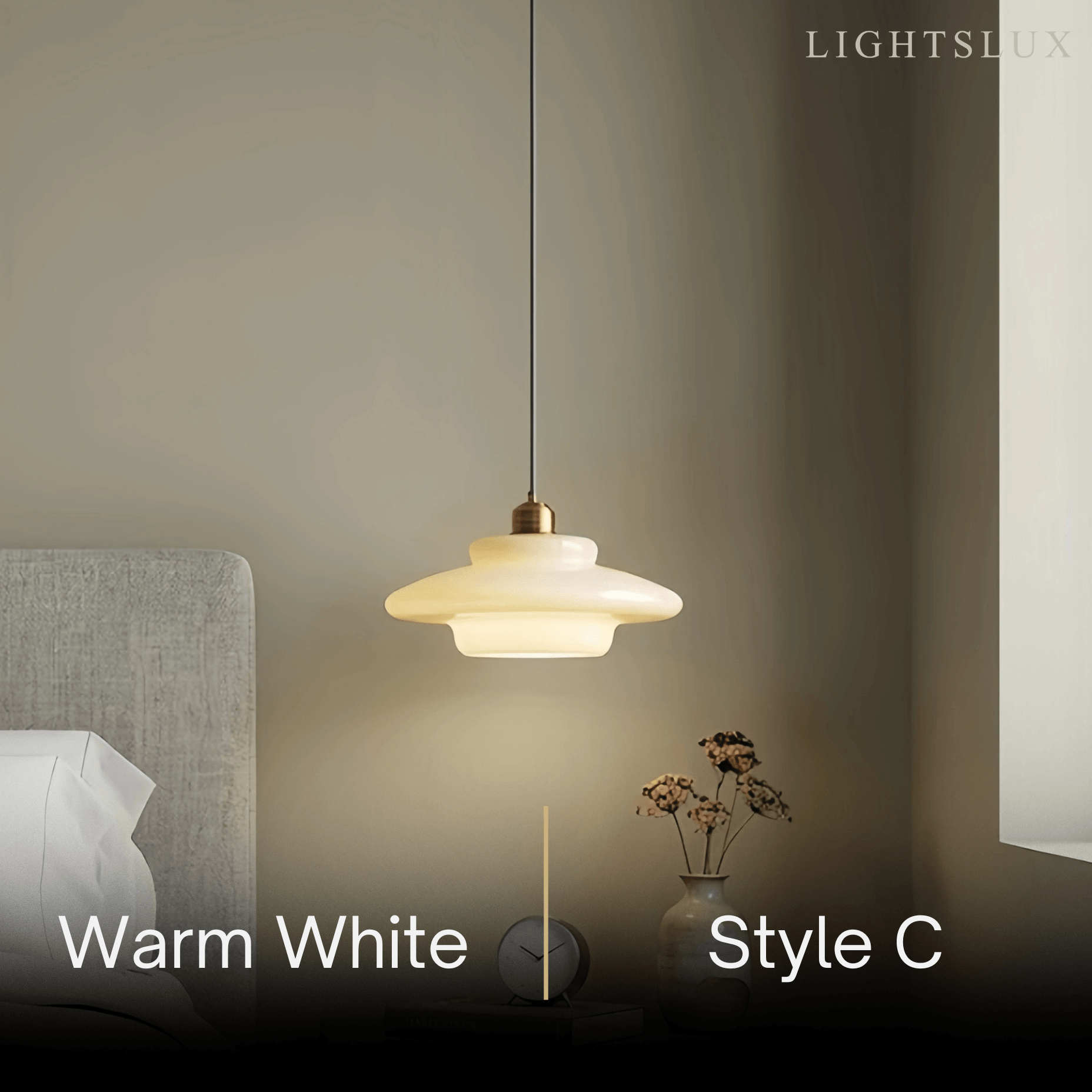 Minimalist Milk Glass Dome Pendant Light -- Frosted White