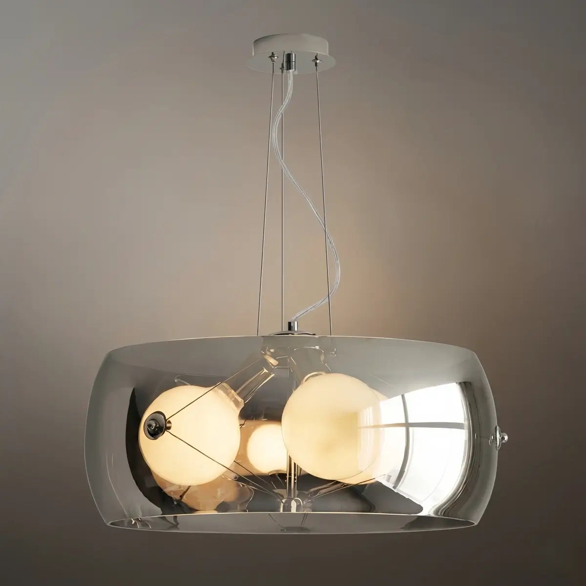 Industrial Cylinder Glass Pendant Light -- Clear or Smoked