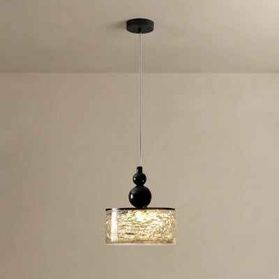 Lunara Modern Resin Pendant Light -- Cylinder Shape for Bedroom/Dining Room