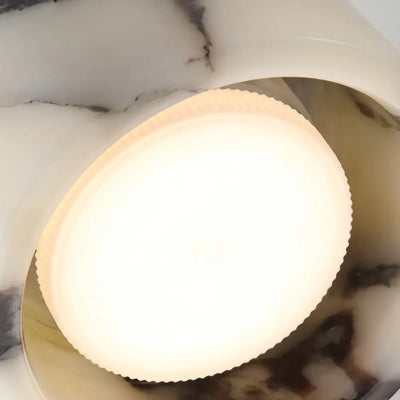 Art Deco Stone Dome Pendant Light -- Multi-Color Natural Stone