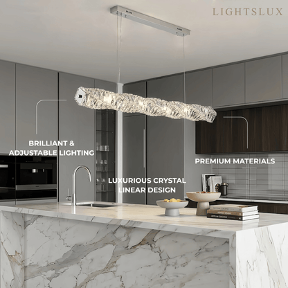 Excelis Luxury Linear Crystal Chandelier