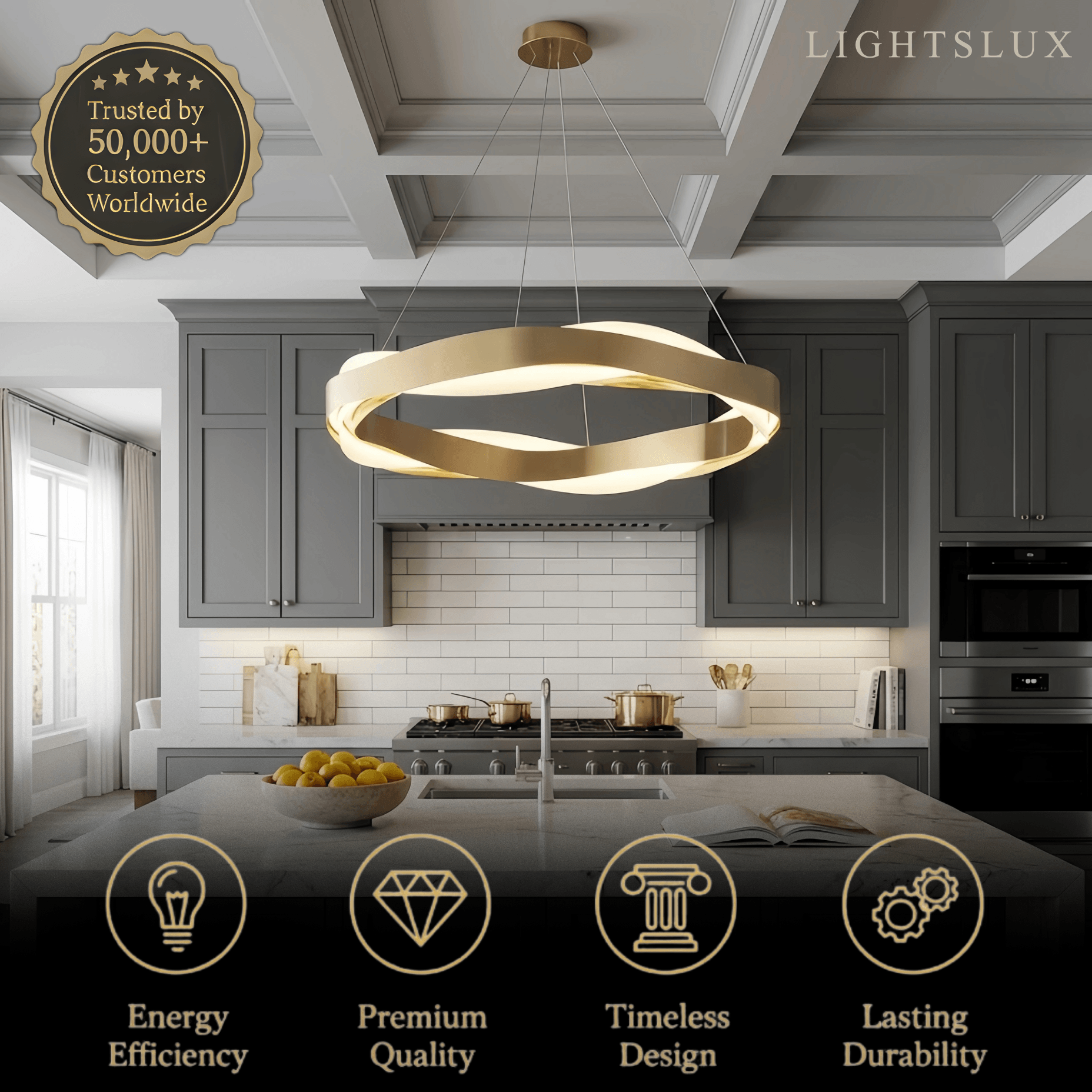 Velora Modern Wave Circular Pendant Light