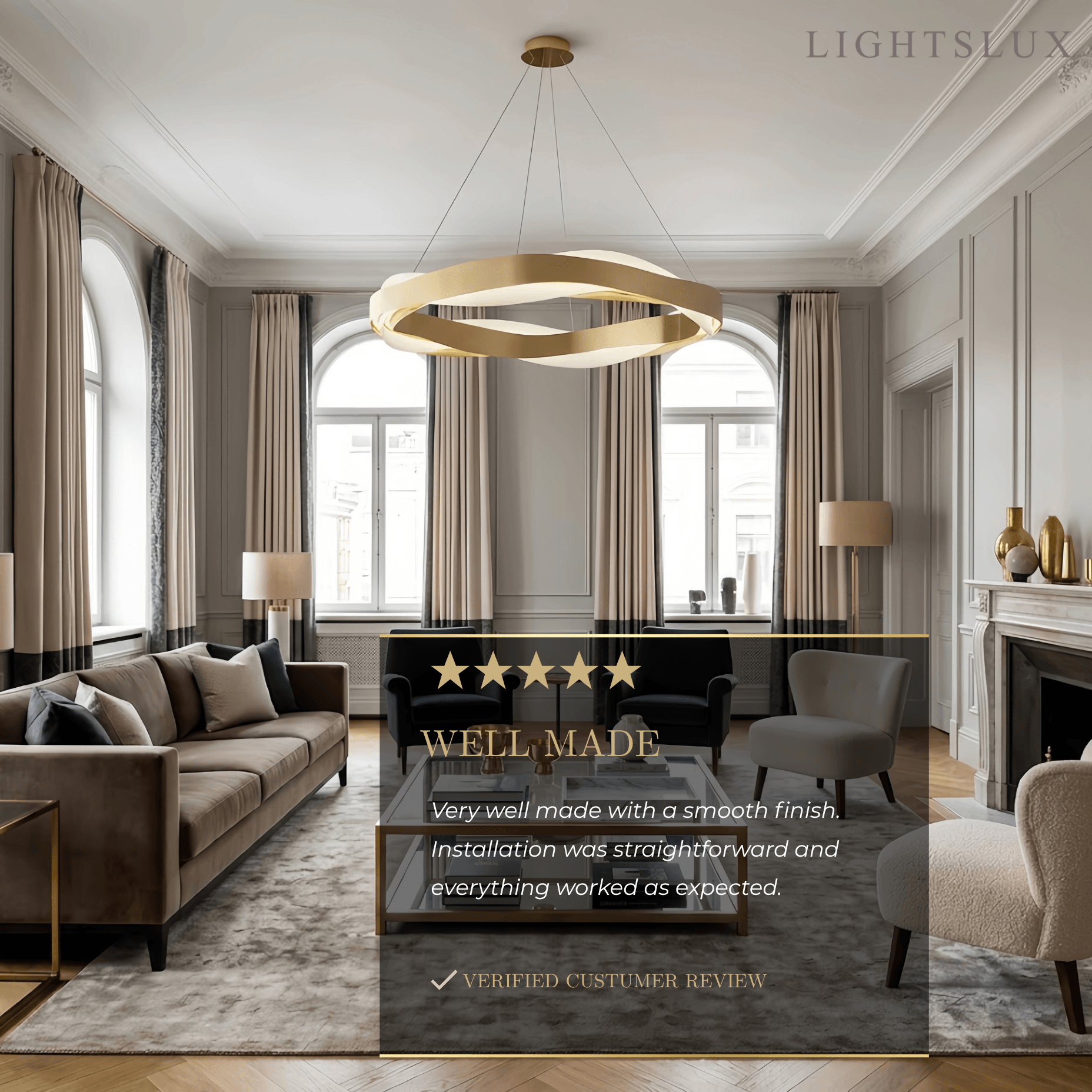 Velora Modern Wave Circular Pendant Light