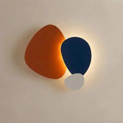 Vivara Art Deco Sculptural Wall Lamp – Orange+Black/Blue for Living Room / Bedroom