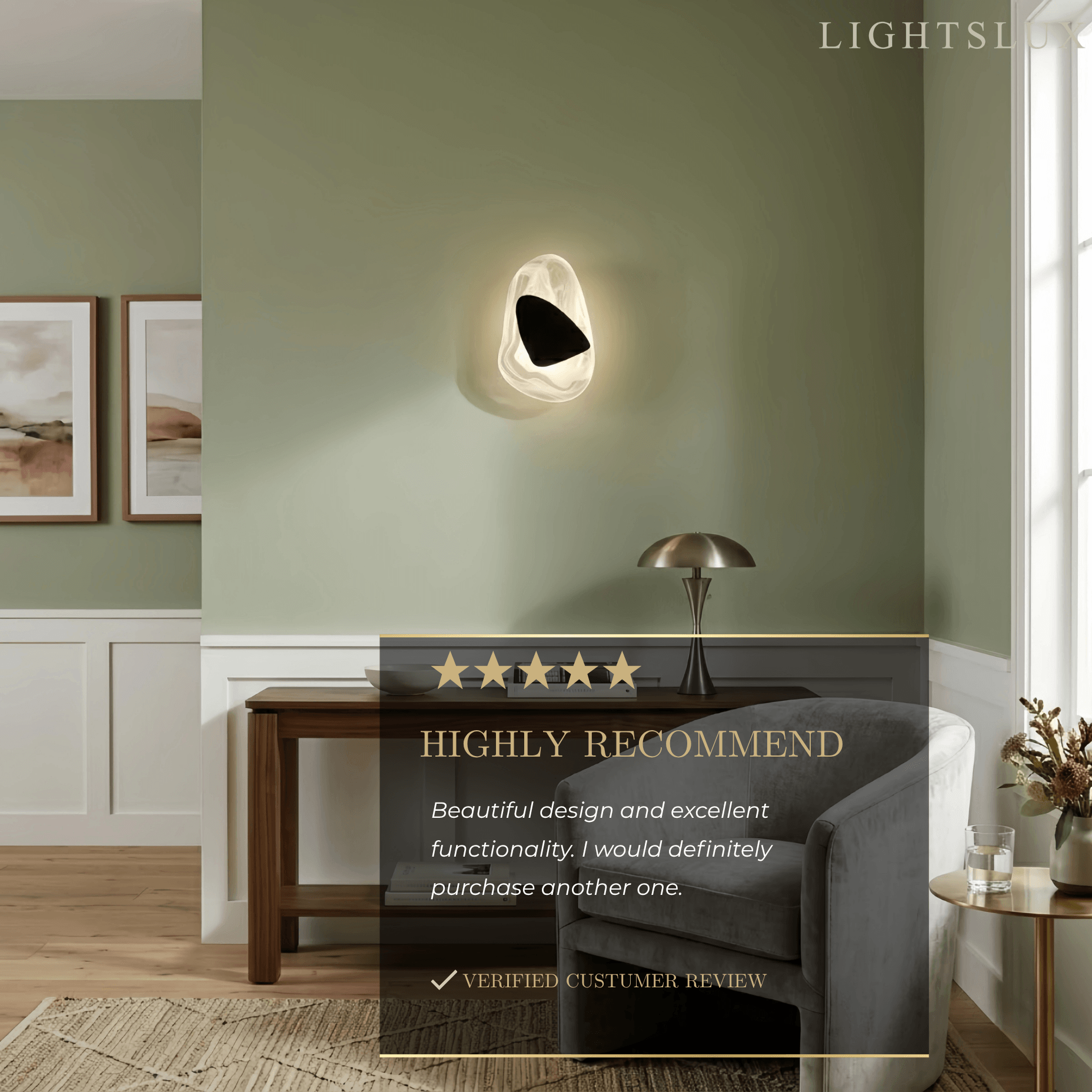 Velora Art Deco Water Ripple Wall Lamp