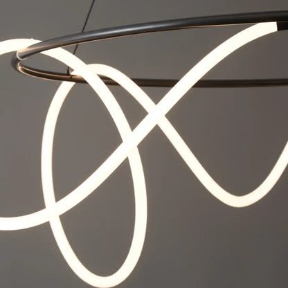Arcato Minimalist Rope-Wrap Circular Chandelier 