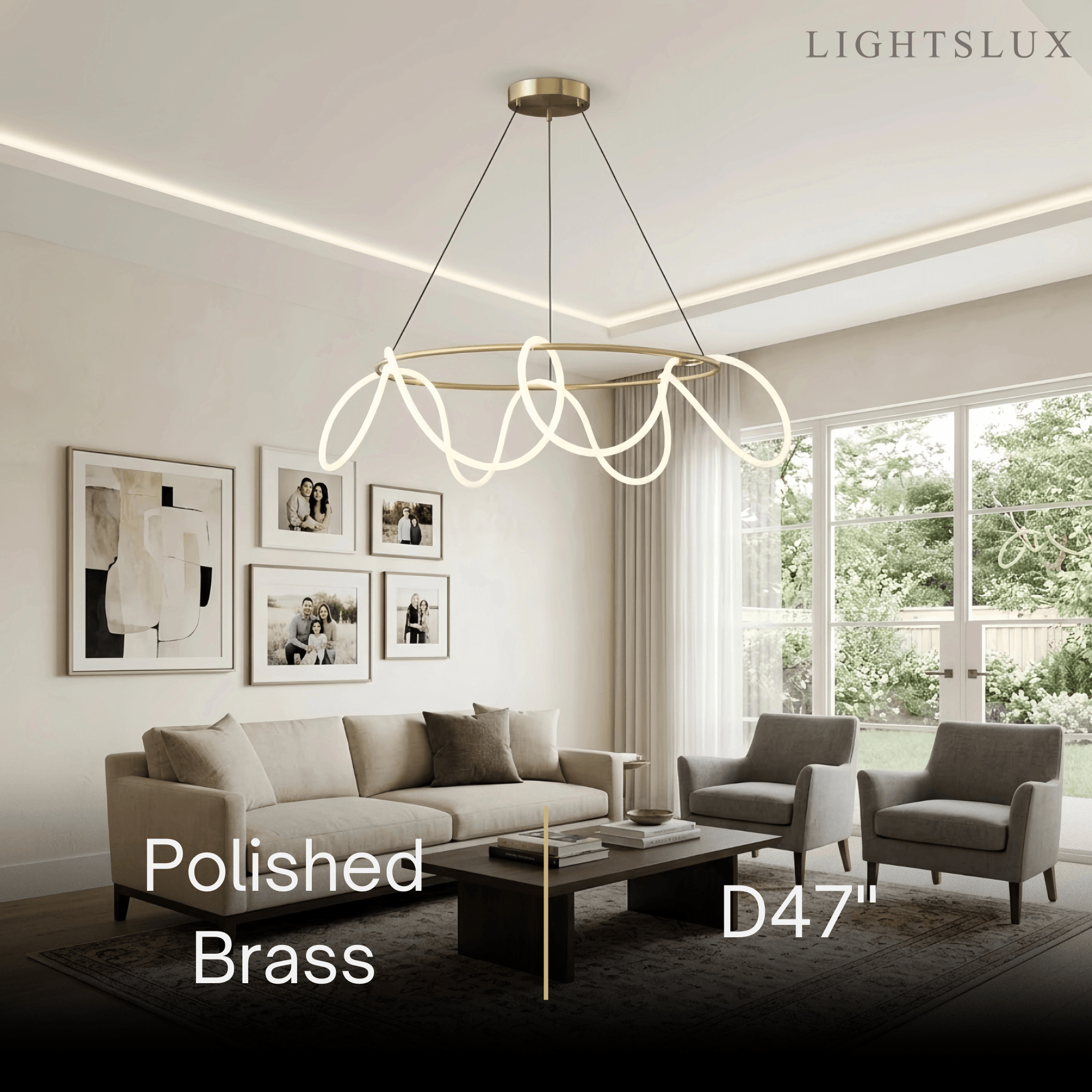 Arcato Minimalist Rope-Wrap Circular Chandelier 