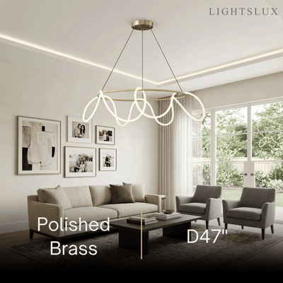 Arcato Minimalist Rope-Wrap Circular Chandelier 