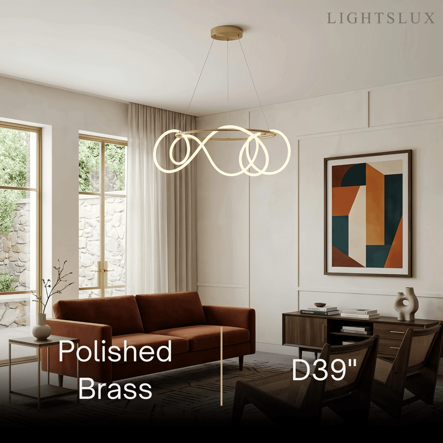 Arcato Minimalist Rope-Wrap Circular Chandelier 