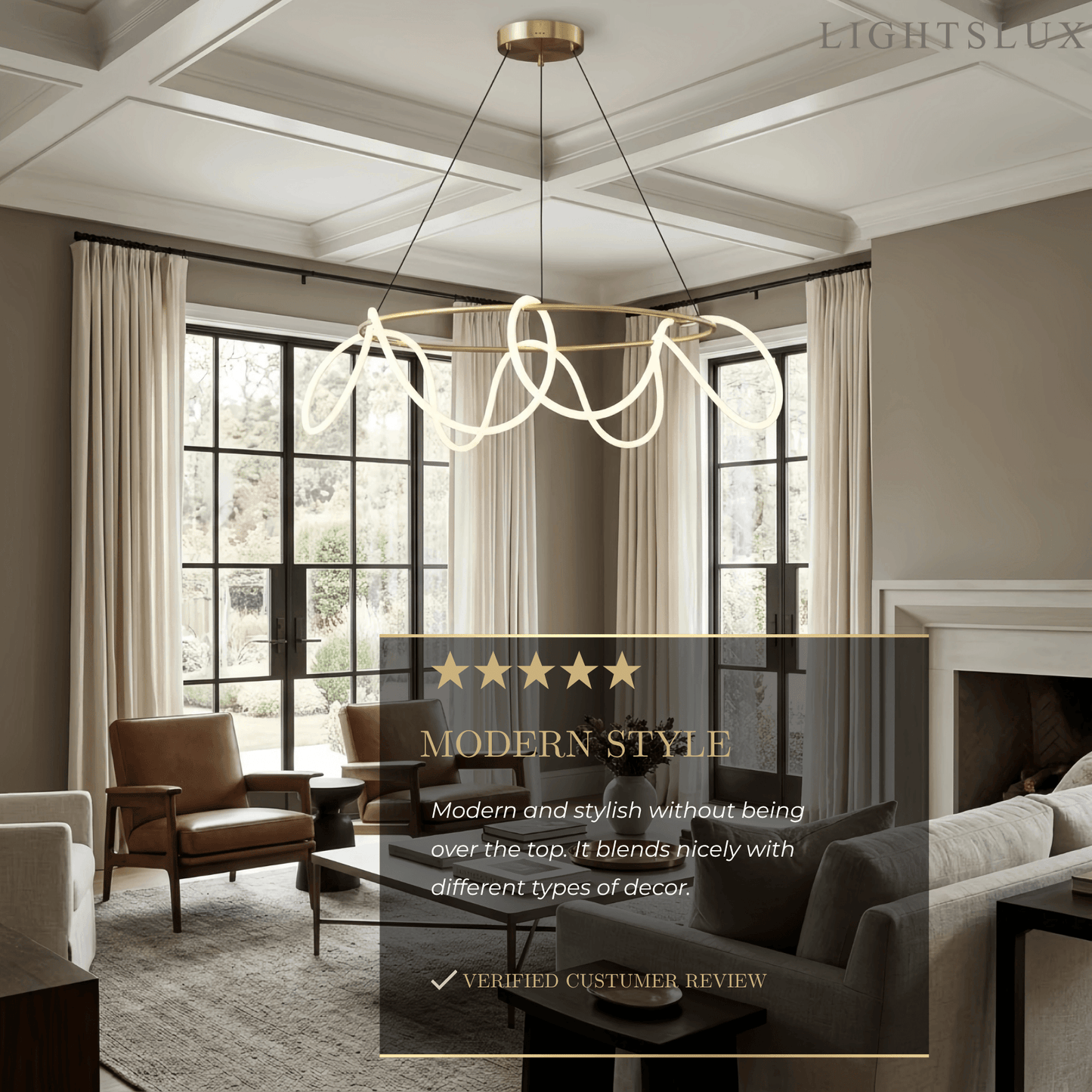 Arcato Minimalist Rope-Wrap Circular Chandelier 