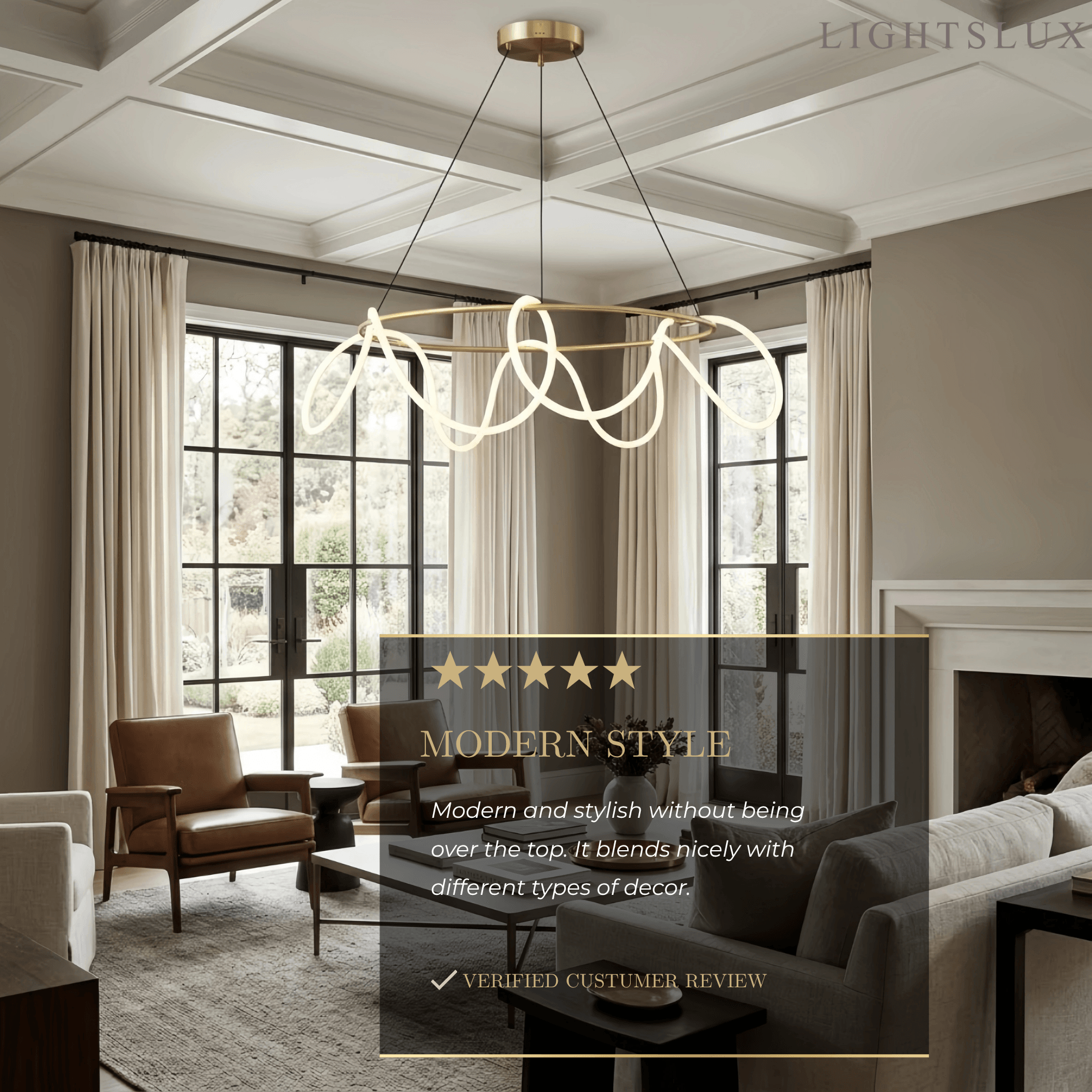 Arcato Minimalist Rope-Wrap Circular Chandelier 