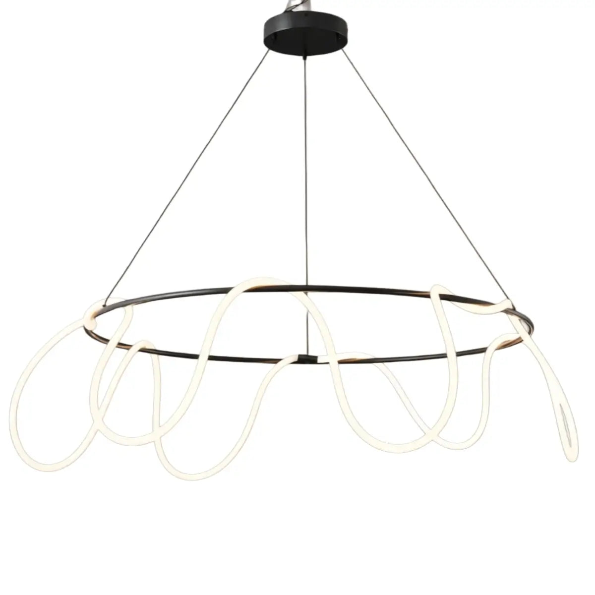 Arcato Minimalist Rope-Wrap Circular Chandelier 