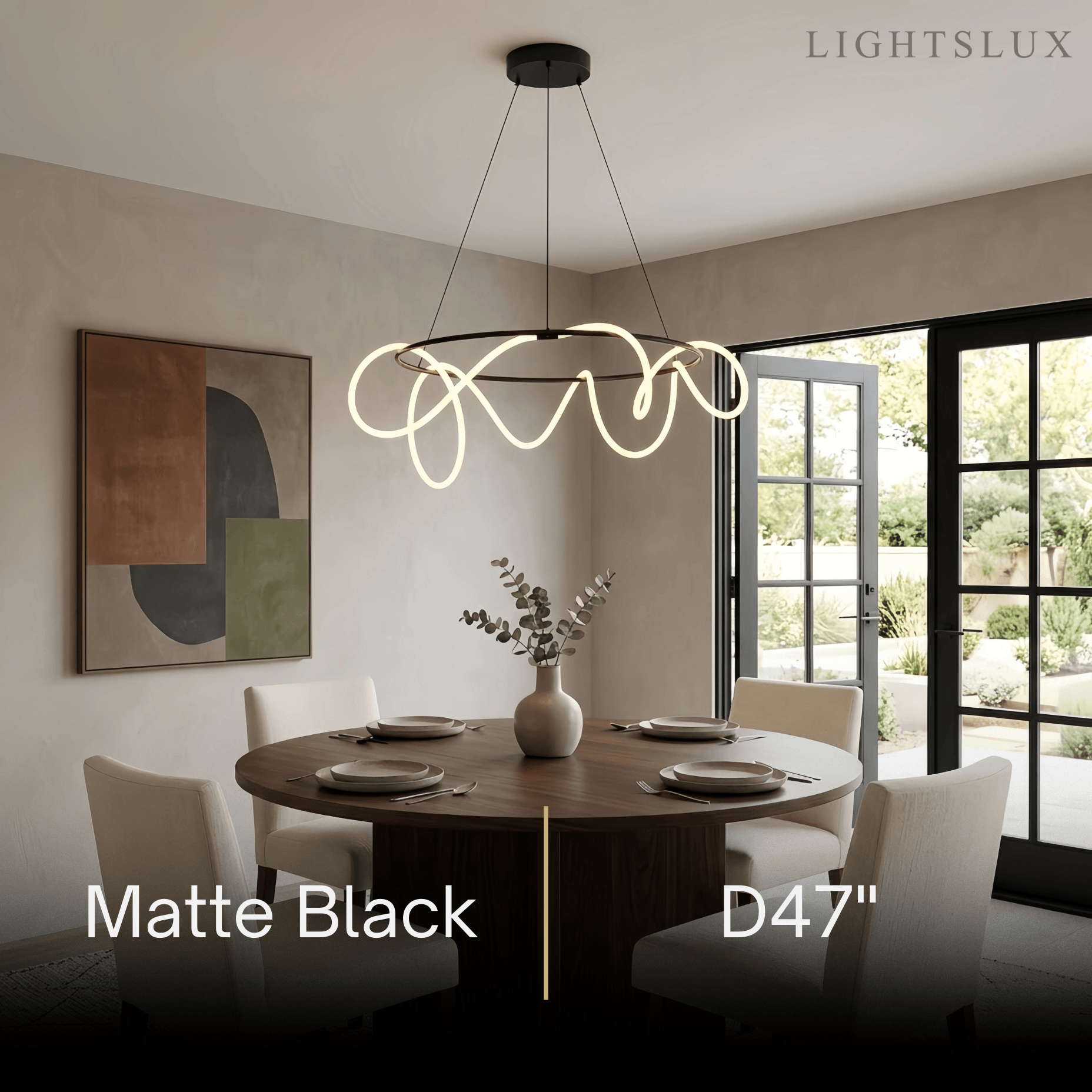 Arcato Minimalist Rope-Wrap Circular Chandelier 
