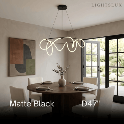 Arcato Minimalist Rope-Wrap Circular Chandelier 