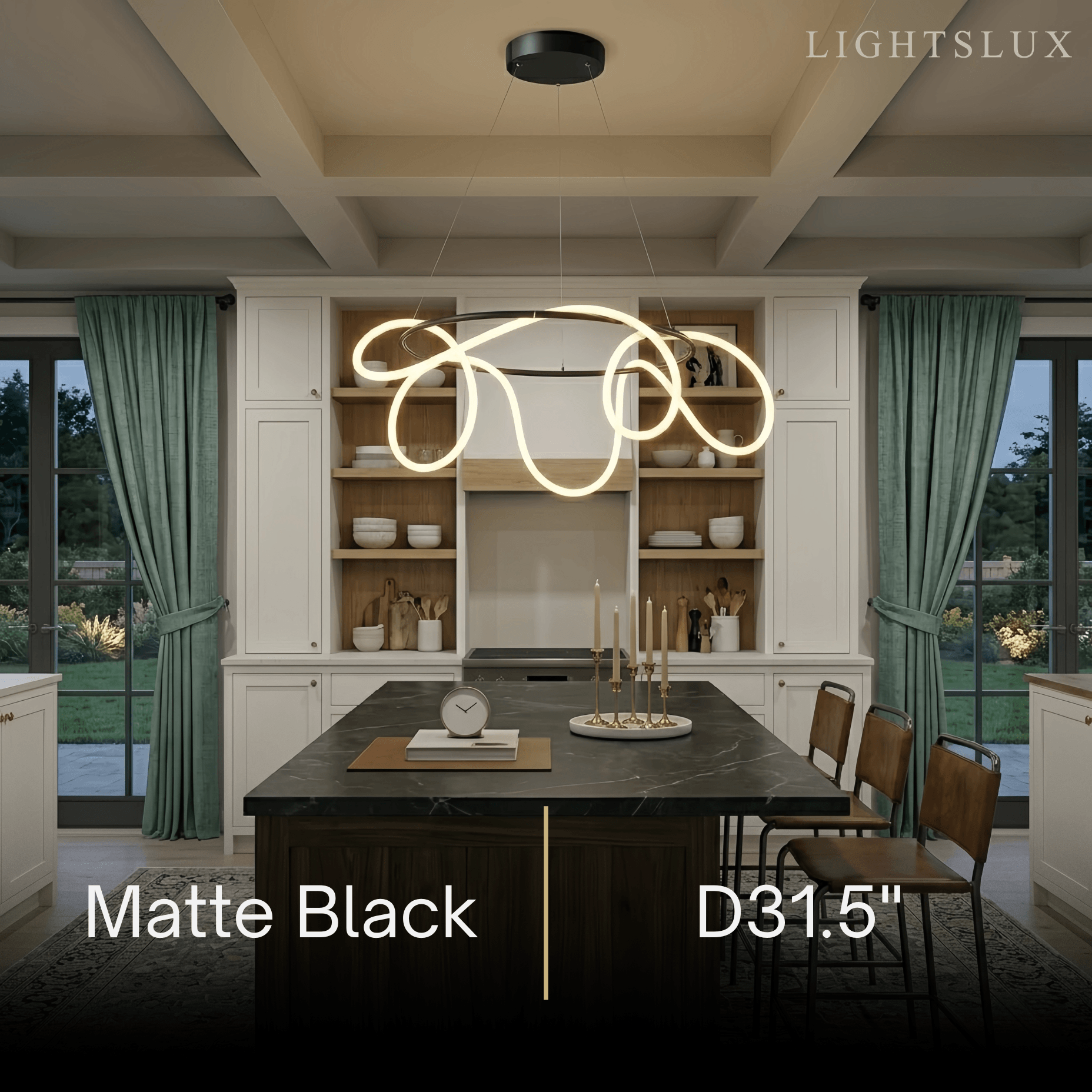 Arcato Minimalist Rope-Wrap Circular Chandelier 