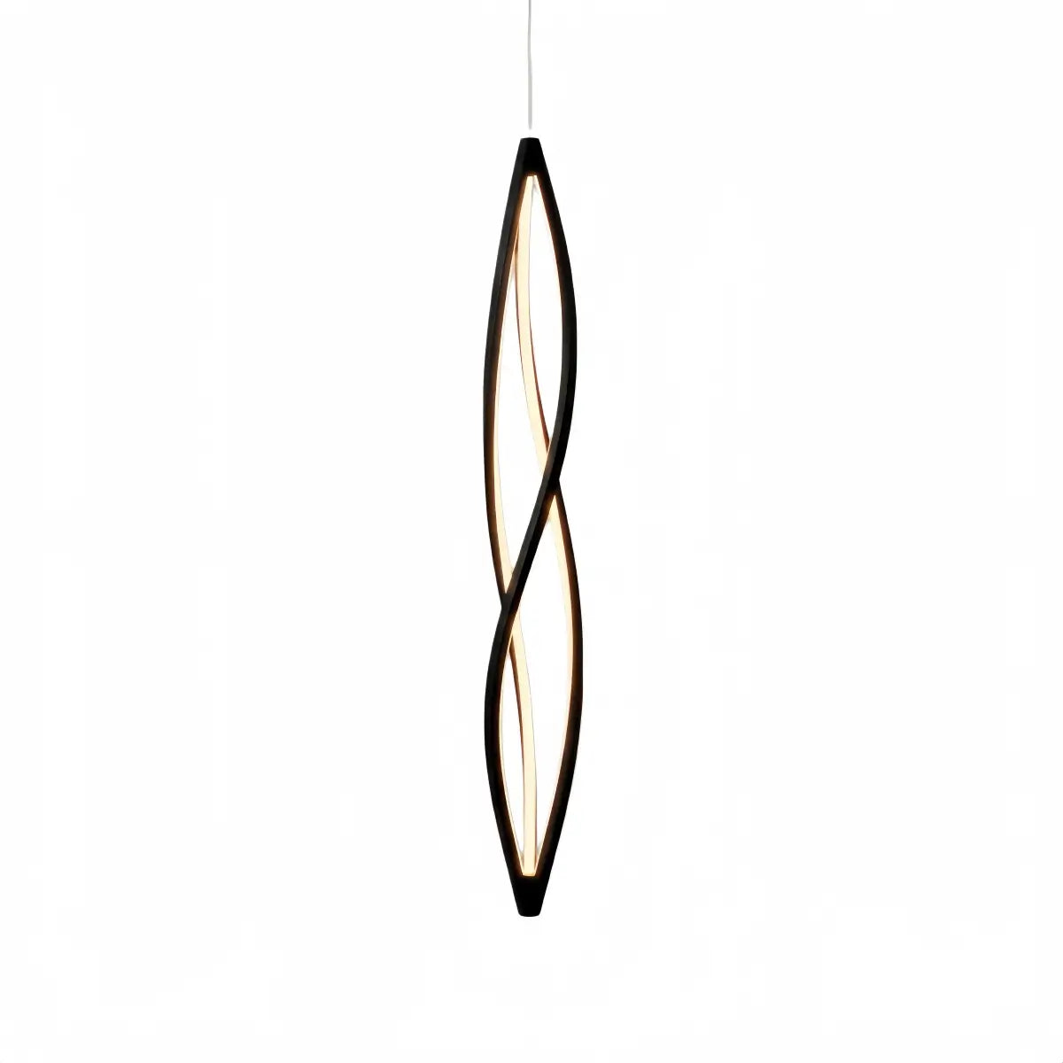 Arcato Art Deco Helix Pendant Light – Black/White Aluminum for Dining Room / Staircase