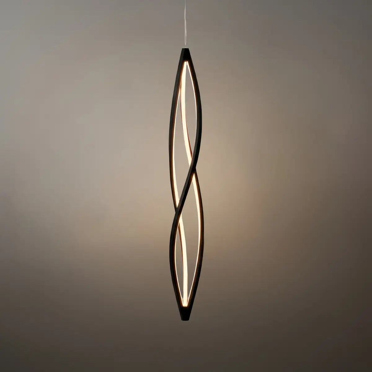 Arcato Art Deco Helix Pendant Light – Black/White Aluminum for Dining Room / Staircase