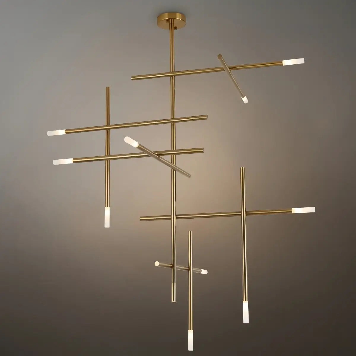 Modern Stick Chandelier -- Metal Gold or Black