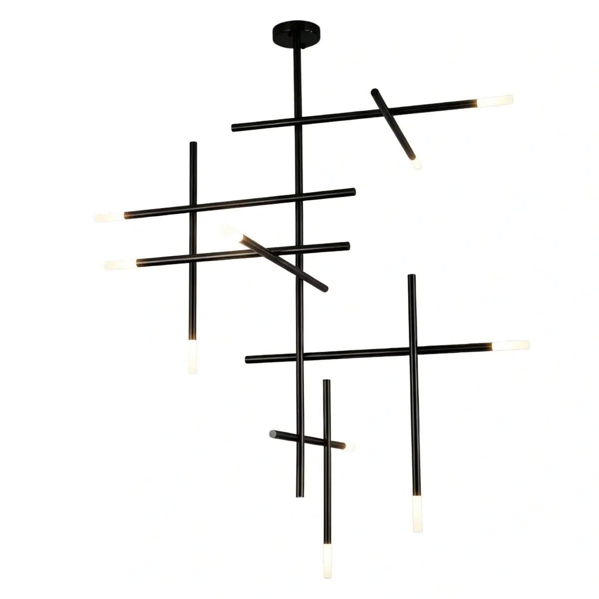 Modern Stick Chandelier -- Metal Gold or Black