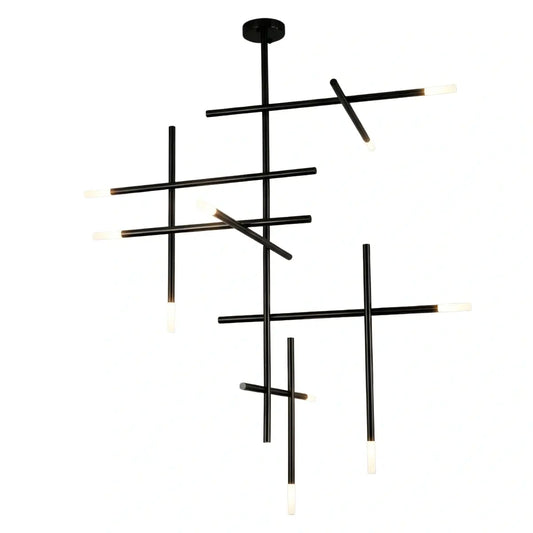 Modern Stick Chandelier -- Metal Gold or Black