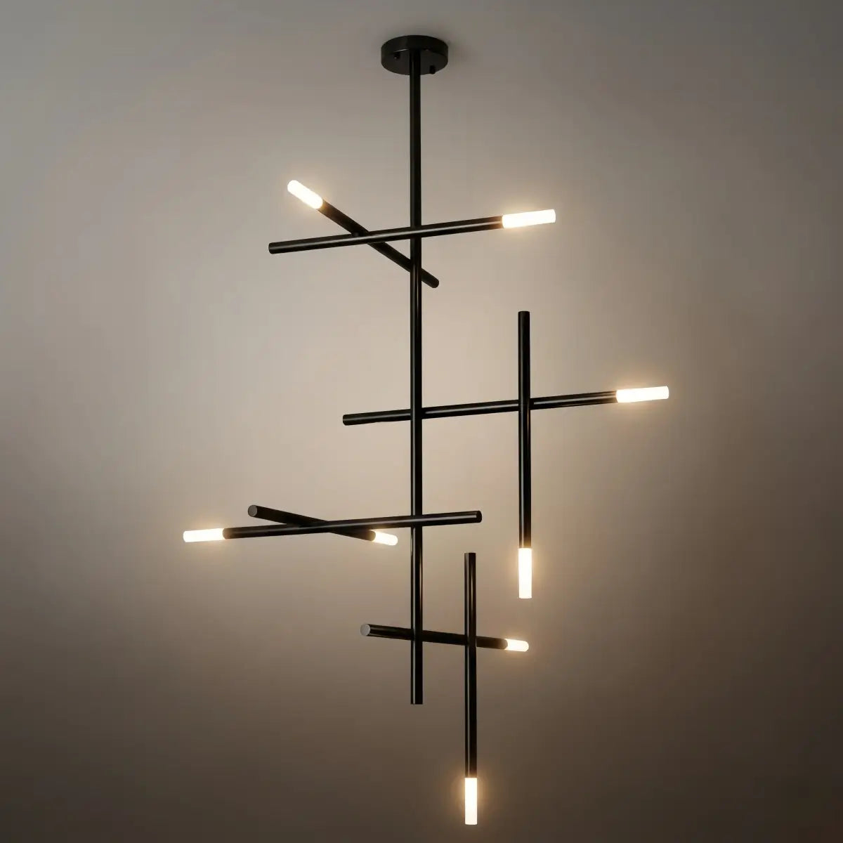 Modern Stick Chandelier -- Metal Gold or Black