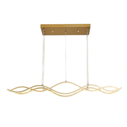 Modern Wavy Pendant Light -- Acrylic & Metal Black/White/Gold