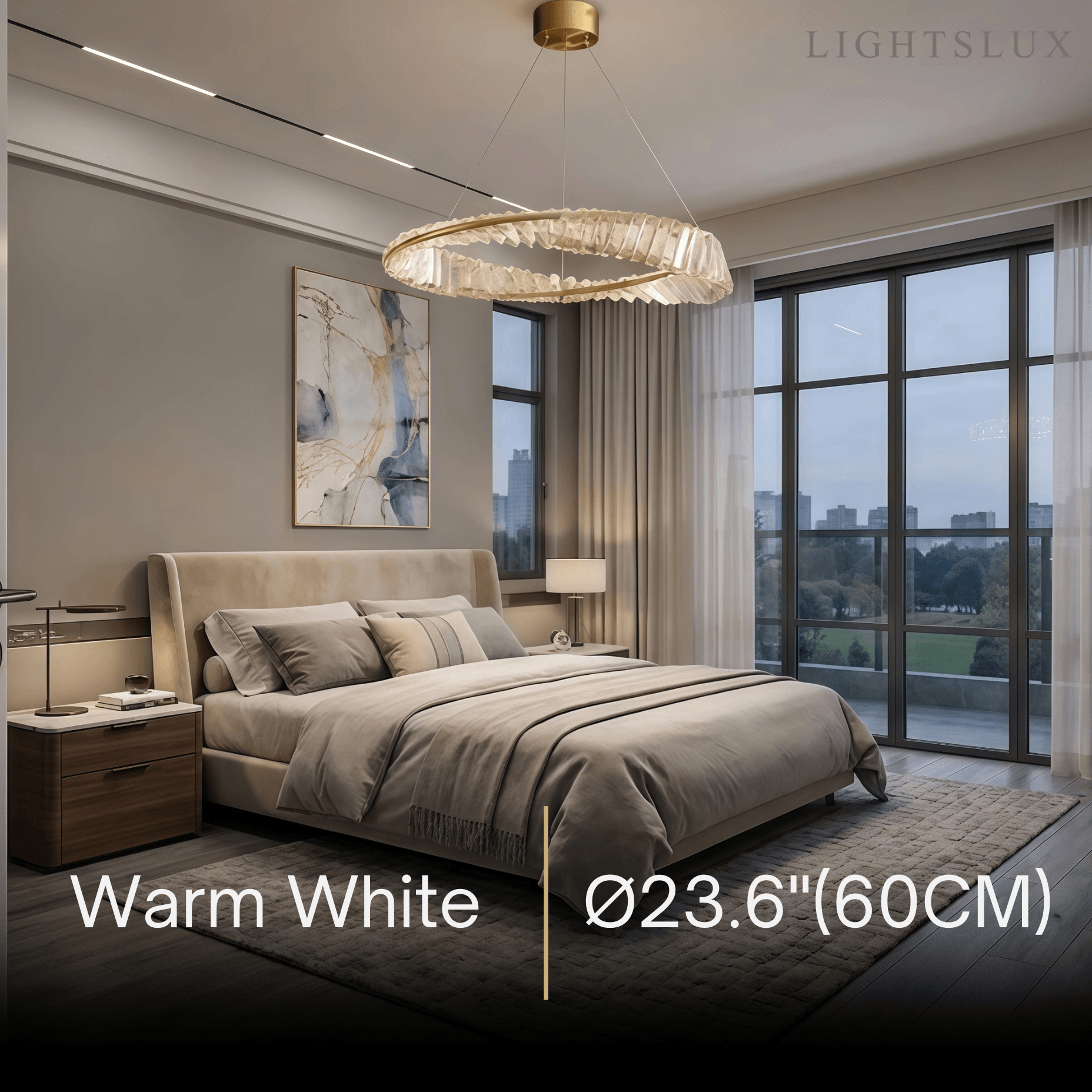 Modern Crystal Prism Ring Chandelier -- Gold Brass