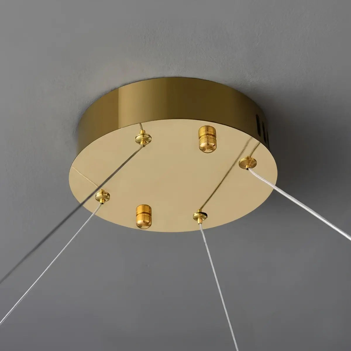 Modern Crystal Prism Ring Chandelier -- Gold Brass