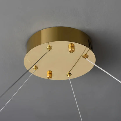 Modern Crystal Prism Ring Chandelier -- Gold Brass