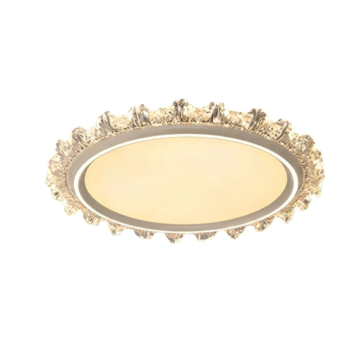 Vivara Modern Round Ceiling Light -- White or Walnut Acrylic & Metal for Bedroom