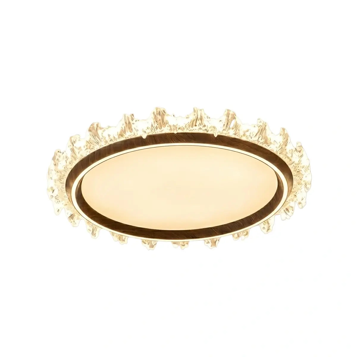 Vivara Modern Round Ceiling Light -- White or Walnut Acrylic & Metal for Bedroom