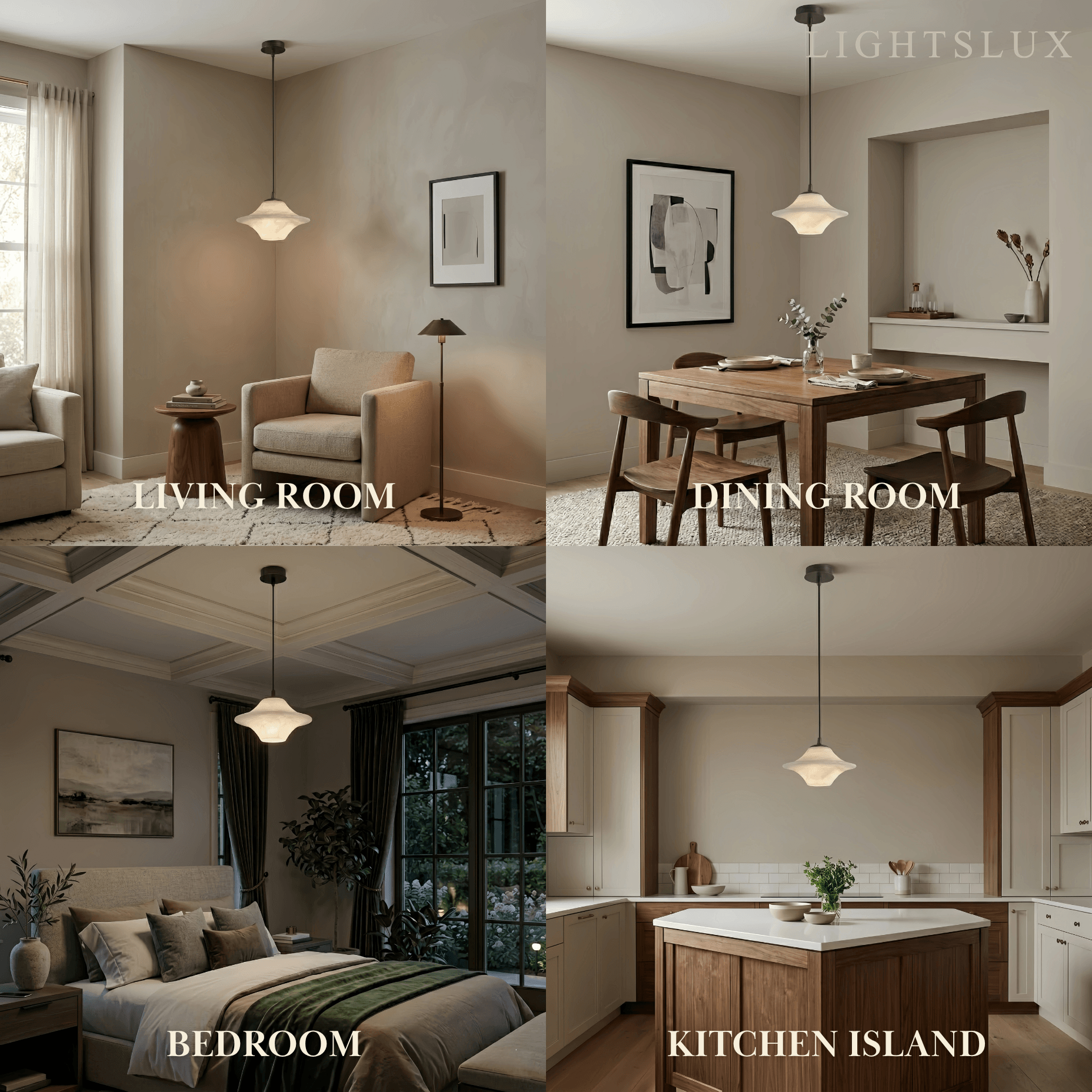 Modern Saucer Alabaster Pendant Light -- Black Metal