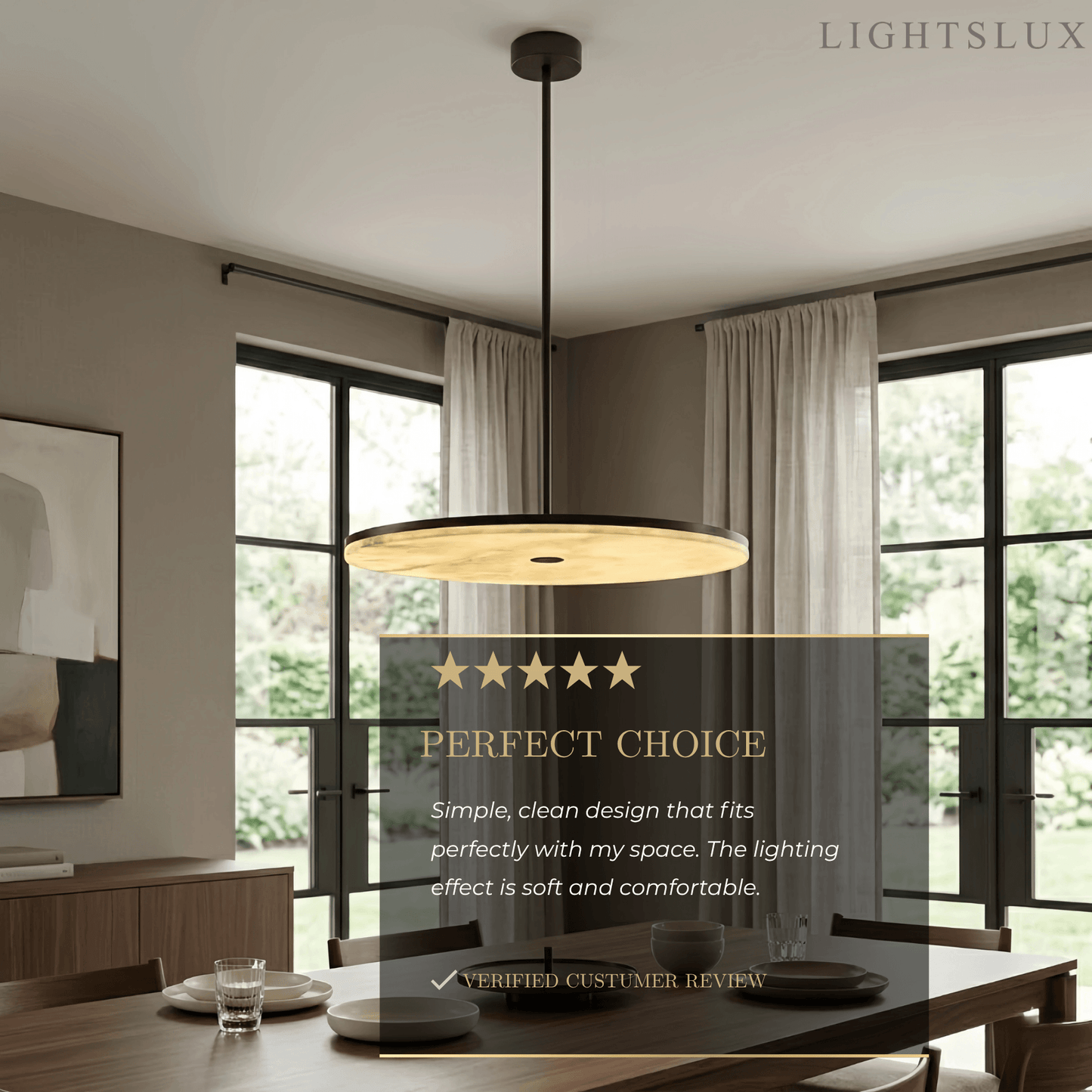 Alba Modern Alabaster Disc Pendant Light