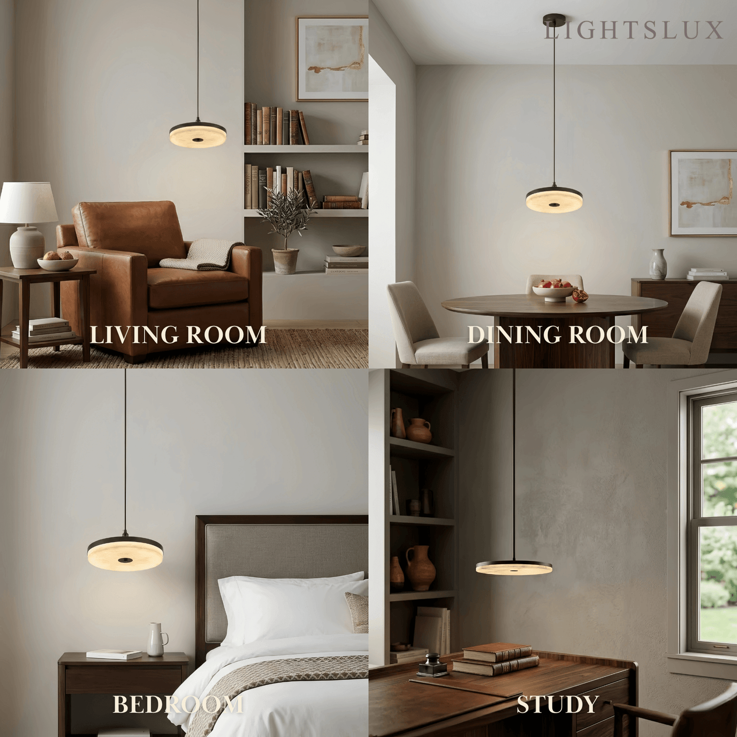 Alba Modern Alabaster Disc Pendant Light
