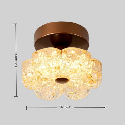Vivara Modern Flush Mount Ceiling Light -- Metal & Resin Floral for Hallway Bathroom