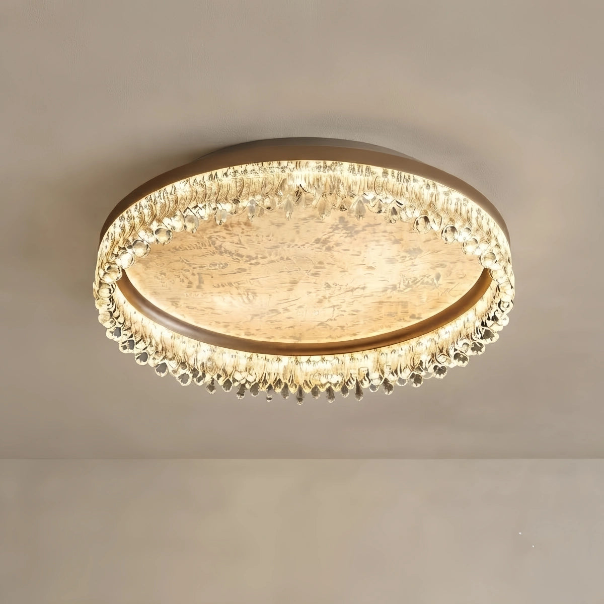 Vivara Modern Gold Flush Mount Ceiling Light -- Acrylic & Metal for Bedroom