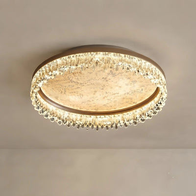 Vivara Modern Gold Flush Mount Ceiling Light -- Acrylic & Metal for Bedroom