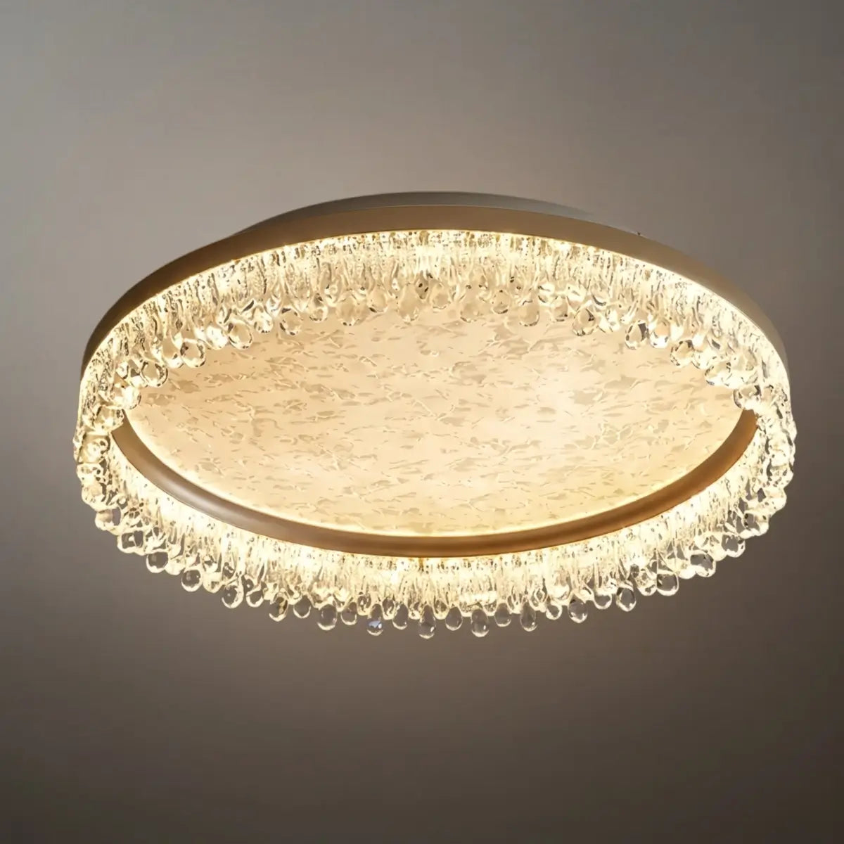 Vivara Modern Gold Flush Mount Ceiling Light -- Acrylic & Metal for Bedroom Bathroom