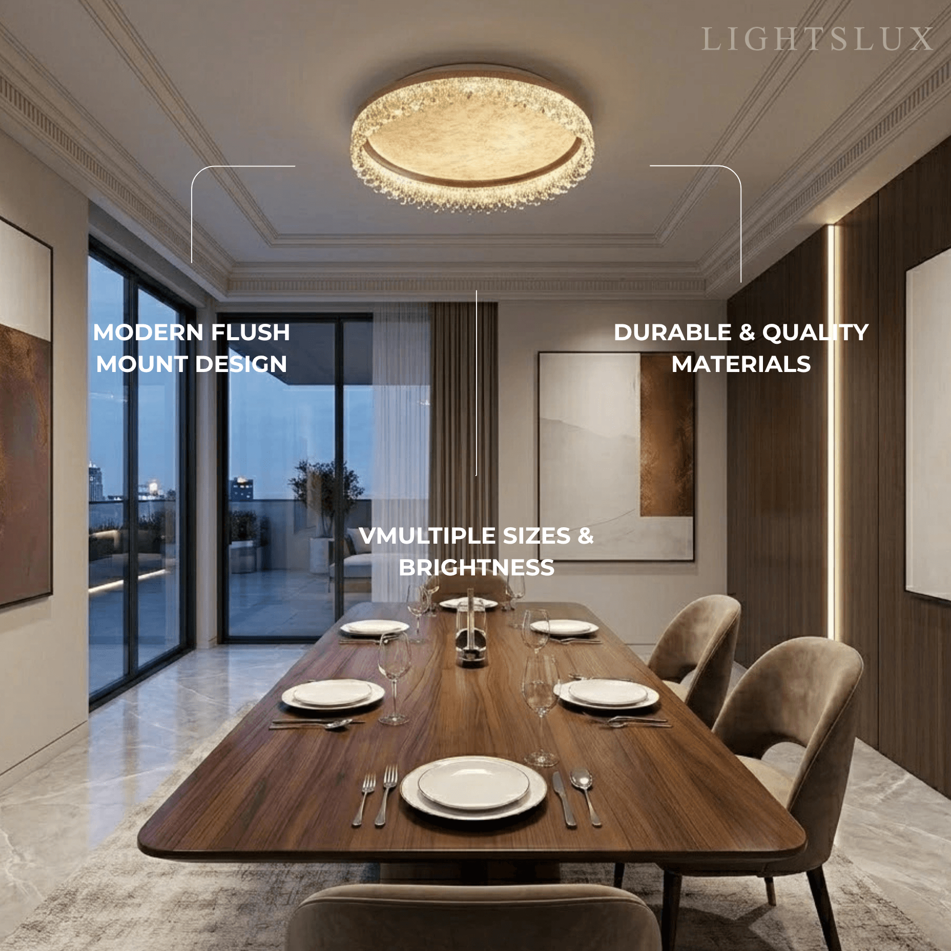 Vivara Modern Gold Flush Mount Ceiling Light -- Acrylic & Metal for Bedroom Bathroom