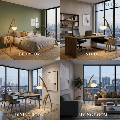 Zenno Mid-Century Modern Tripod Floor Lamp – Fabric