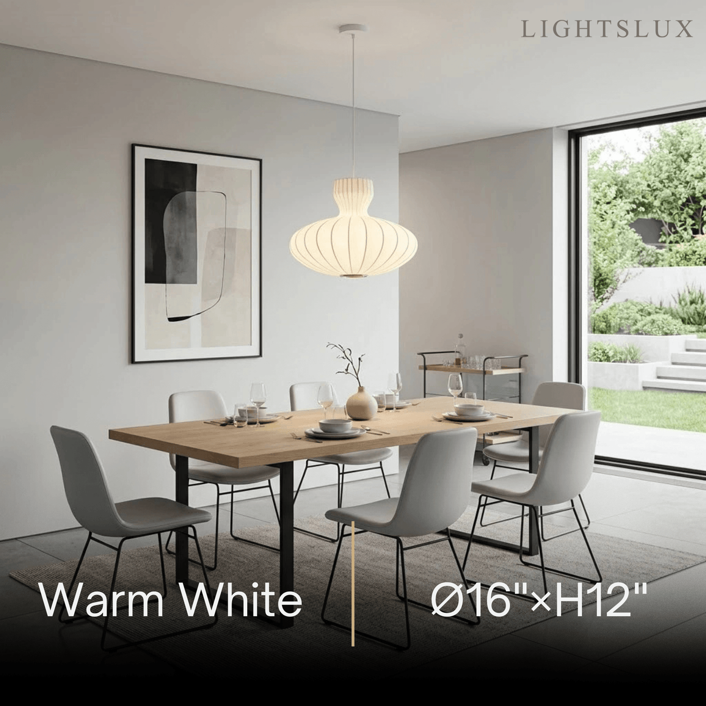 Crema Minimalist Silk Pendant Light – White